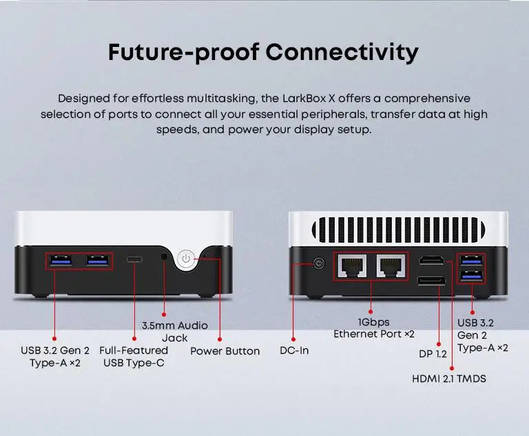 CHUWI LarkBox X Mini PC Intel Corei3-1220P 8GB RAM 256GB SSD Triple-Screen output Up to 4K Advanced Cooling System Wifi6 Mini PC