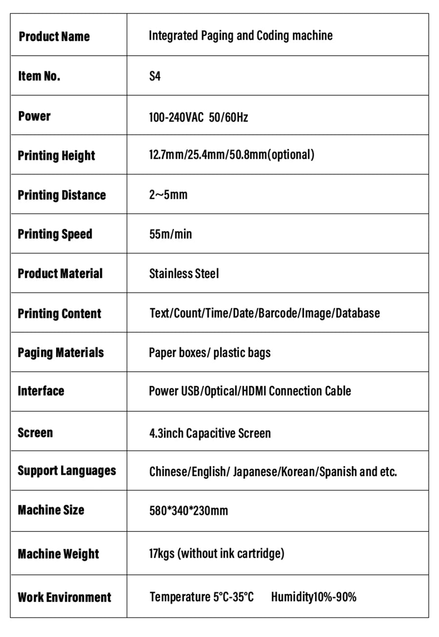 Willita Paging Coding Machine For Plastic Paper Bags Labels ID Cards Expiry Date Barcode Batch QR Online Thermal Inkjet Printers