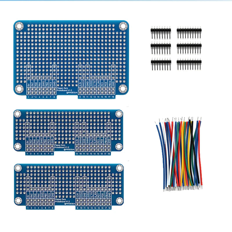 Flipper Zero Prototyping Boards Kit with Header Pins and Jumper Wires, DIY Development Breadboard Modules Accessories
