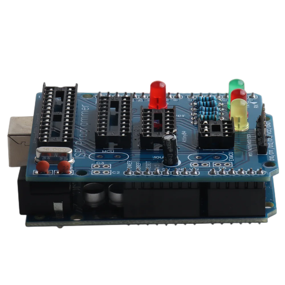 ATtiny13A ATtiny84 ATtiny85 ATtiny2313 ATMEGA328P AVR ISP Programming Board Soldering Kit for Arduino Uno R3