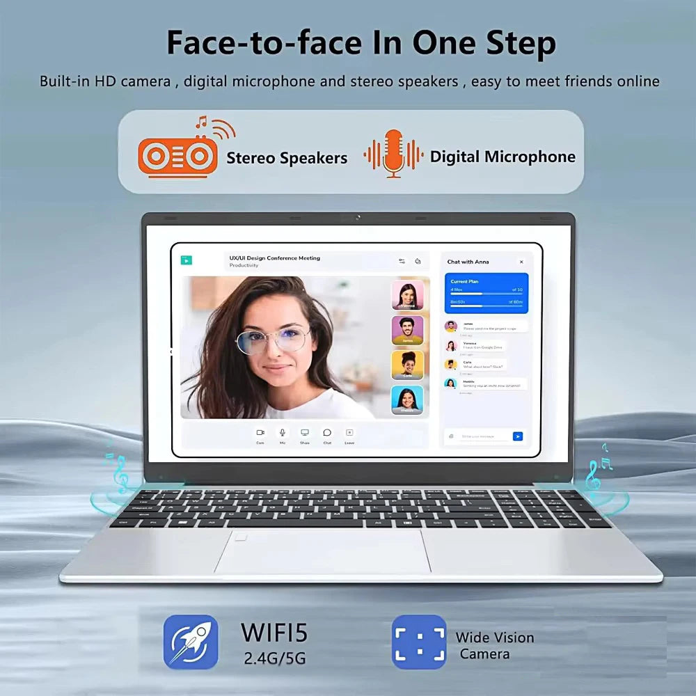 2025 15.6" Windows 11 Pro Laptop Computer Intel Core i9 10980HK 16GB 1TB Laptops Office Computer Fingerprint Unlock Notebook PC