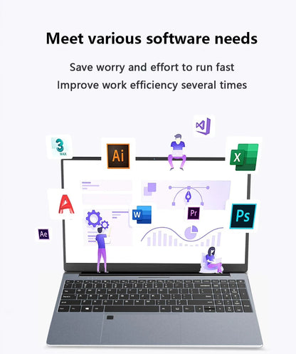 2025 15.6" Windows 11 Pro Laptop Computer Intel Core i9 10980HK 16GB 1TB Laptops Office Computer Fingerprint Unlock Notebook PC