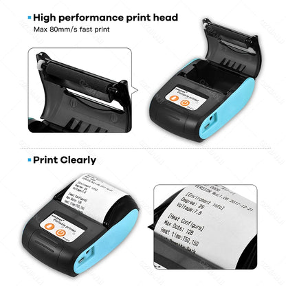 PT-210 58mm 2'' Inch Mini Portable Thermal Printer Wireless Receipt POS Maker Machine Bluetooth for Windows Android iOS Printing