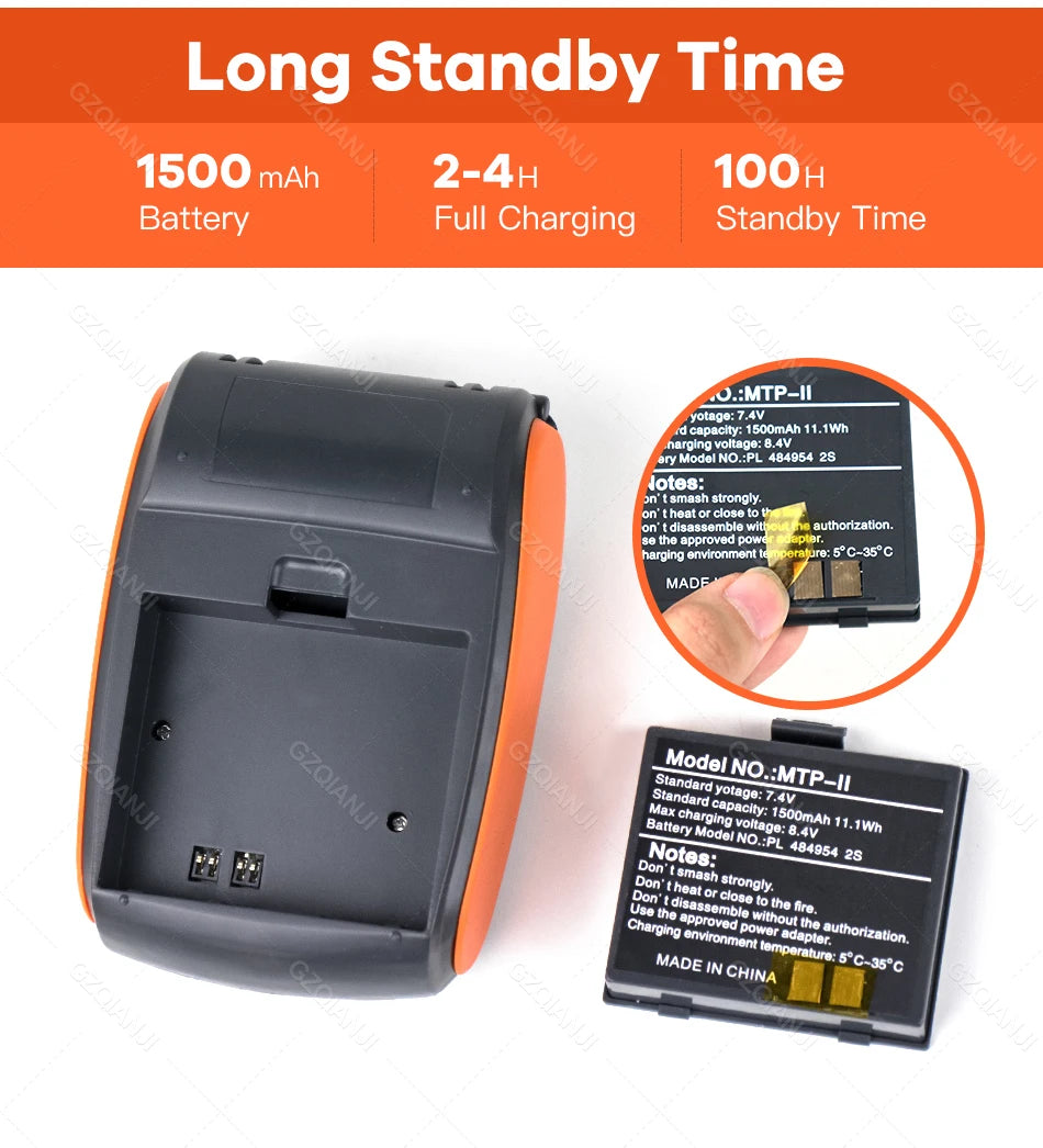 PT-210 58mm 2'' Inch Mini Portable Thermal Printer Wireless Receipt POS Maker Machine Bluetooth for Windows Android iOS Printing