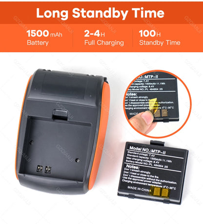 PT-210 58mm 2'' Inch Mini Portable Thermal Printer Wireless Receipt POS Maker Machine Bluetooth for Windows Android iOS Printing