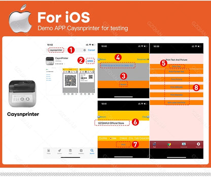 PT-210 58mm 2'' Inch Mini Portable Thermal Printer Wireless Receipt POS Maker Machine Bluetooth for Windows Android iOS Printing
