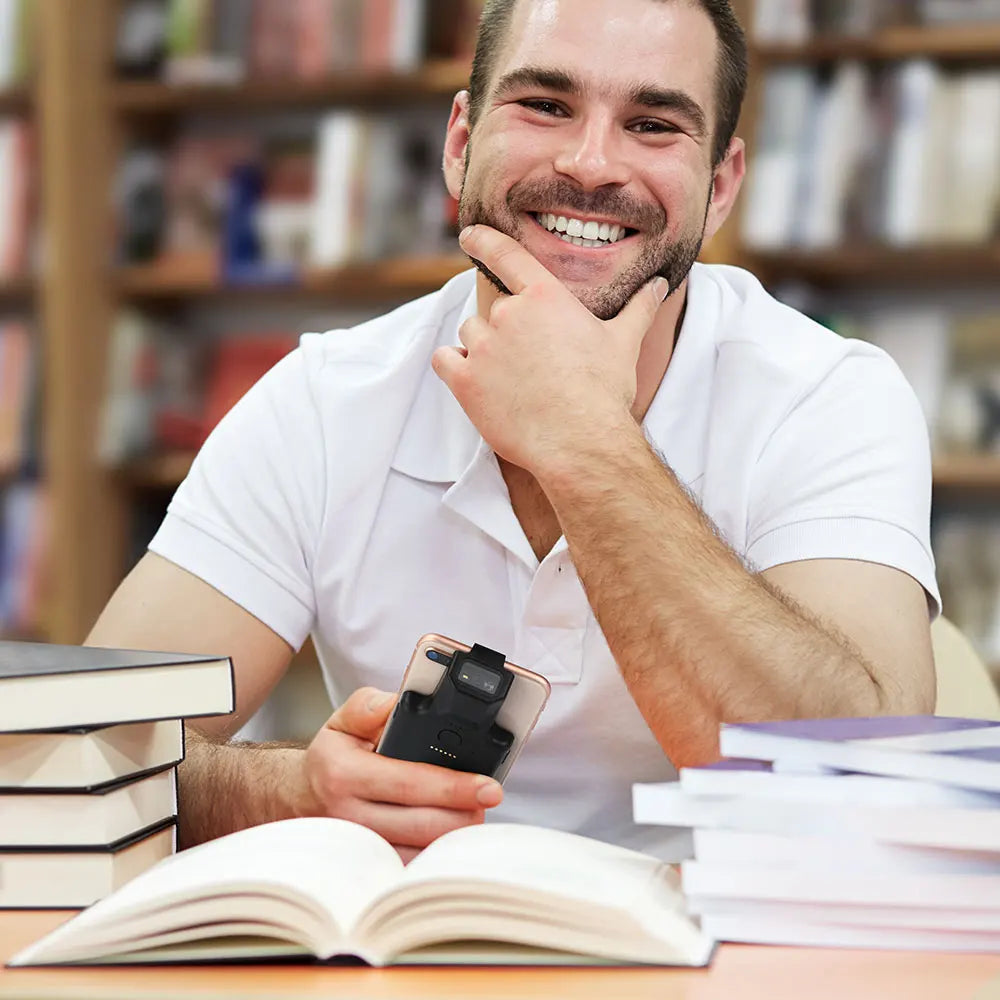 Eyoyo EY-017P 2D Back Clip Bluetooth Barcode Scanner Portable Barcode Reader Data Matrix 1D 2D QR Scanner Android IOS Phone