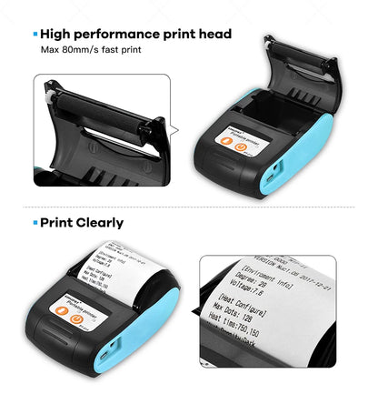 PT-210 58mm 2'' Inch Mini Portable Thermal Printer Wireless Receipt POS Maker Machine Bluetooth for Windows Android iOS Printing