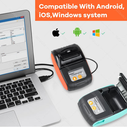 PT-210 58mm 2'' Inch Mini Portable Thermal Printer Wireless Receipt POS Maker Machine Bluetooth for Windows Android iOS Printing