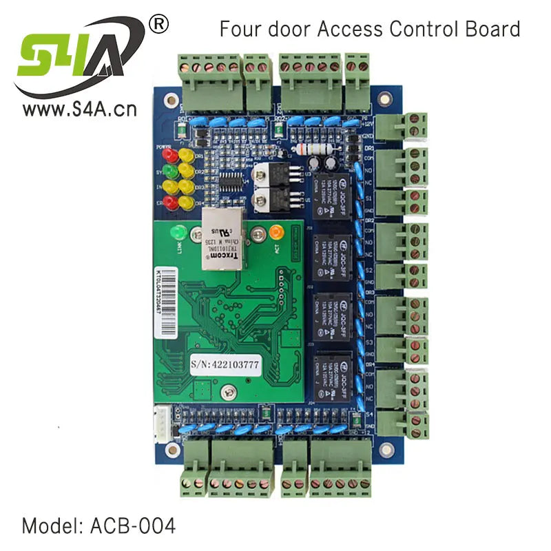S4A Four Door Network Access Control Panel Board With Software Communication Protocol TCP/IP Board Wiegand Reader for 4 Door Use