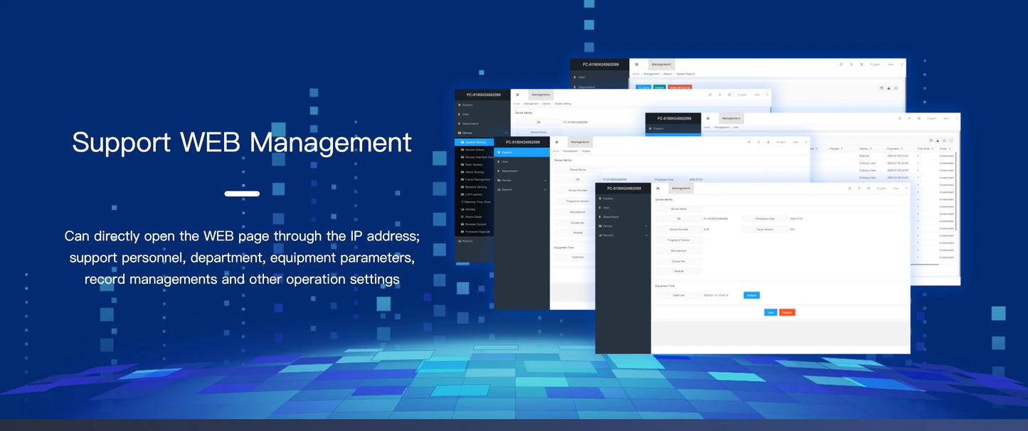 5.5-inch Aluminum Alloy Biometric Face Palm QR RFID Access Control Terminal with Video Intercom Cloud PC Software TCP/IP USB