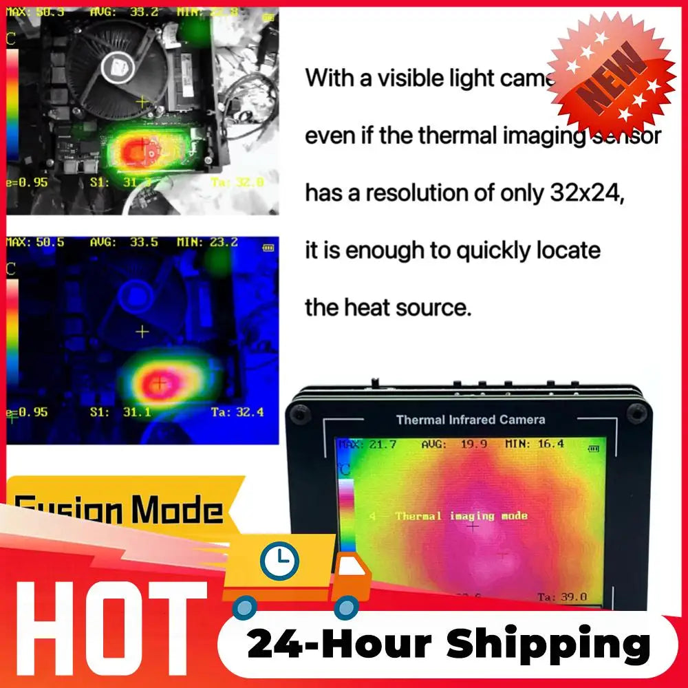 3.5 Inch Thermal Infrared Camera -40-450℃ Measurement 32x24 Pixel Thermal Imaging Camera Infrared Thermal Imager for Electrical