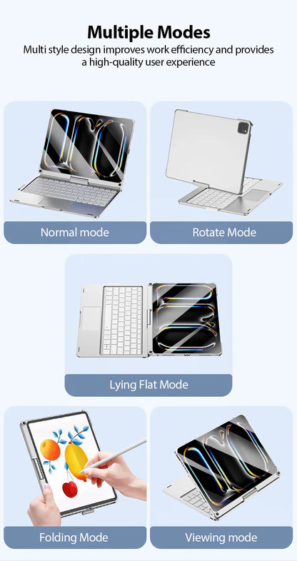 Magic Keyboard Case For Ipad Pro 13 11 12.9 2024 Mini 6 Air 5 4 M4 M2 10 9 9th 10th Generation 10.9 10.2 Funda Cover Accessories