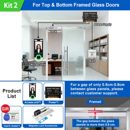 5.5-inch Aluminum Alloy Biometric Face Palm QR RFID Access Control Terminal with Video Intercom Cloud PC Software TCP/IP USB