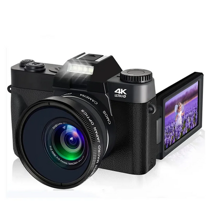 CABE-Digital Camera 4K HD Camcorder WIFI Webcam Wide Angle Lens 16X Digital Zoom 48MP 3 Inch Flip Screen Recorder