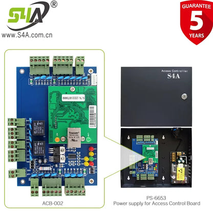 S4A Four Door Network Access Control Panel Board With Software Communication Protocol TCP/IP Board Wiegand Reader for 4 Door Use