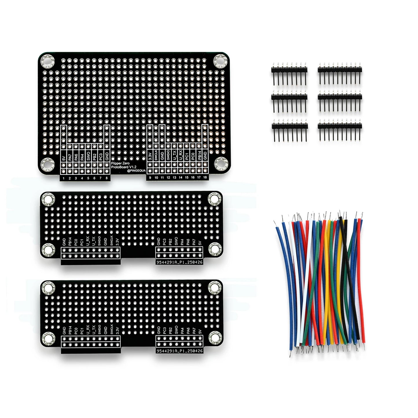 Flipper Zero Prototyping Boards Kit with Header Pins and Jumper Wires, DIY Development Breadboard Modules Accessories