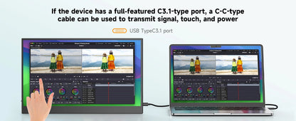 UPERFECT 15.6 inch Portable Monitor Touchscreen 1080P 10-Point Touch Gaming Display With Protective Sleeve VESA For Laptop Phone