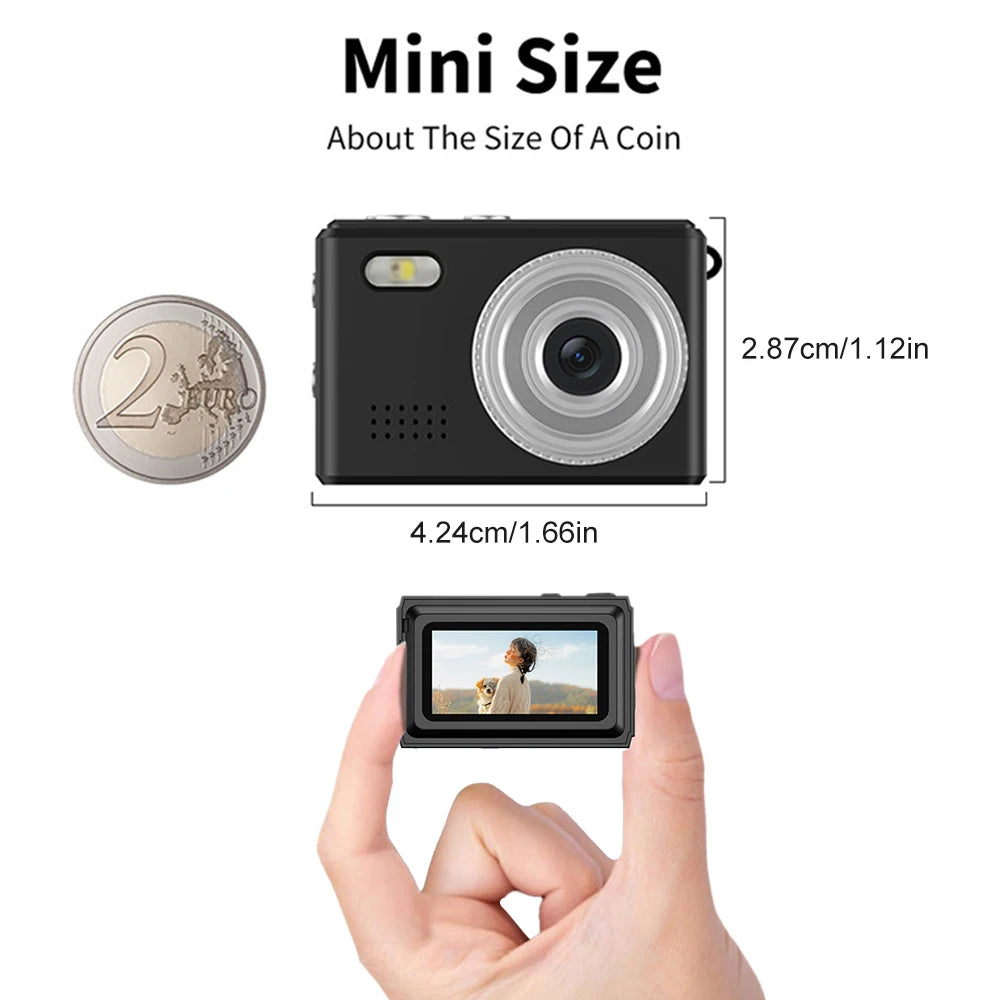 0.96''Mini 1080P Digtal Camera with Small Screen Bodycam Compact Portable Retro Kids Camcorder Video Recorder Support TF Card