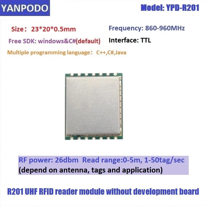 R200 Chip UHF RFID Reader Module - Long Read Range, Multi-Interface(Wifi/USB/RS232/TTL Uart) for Raspberry Pi/Arduino, Free SDK
