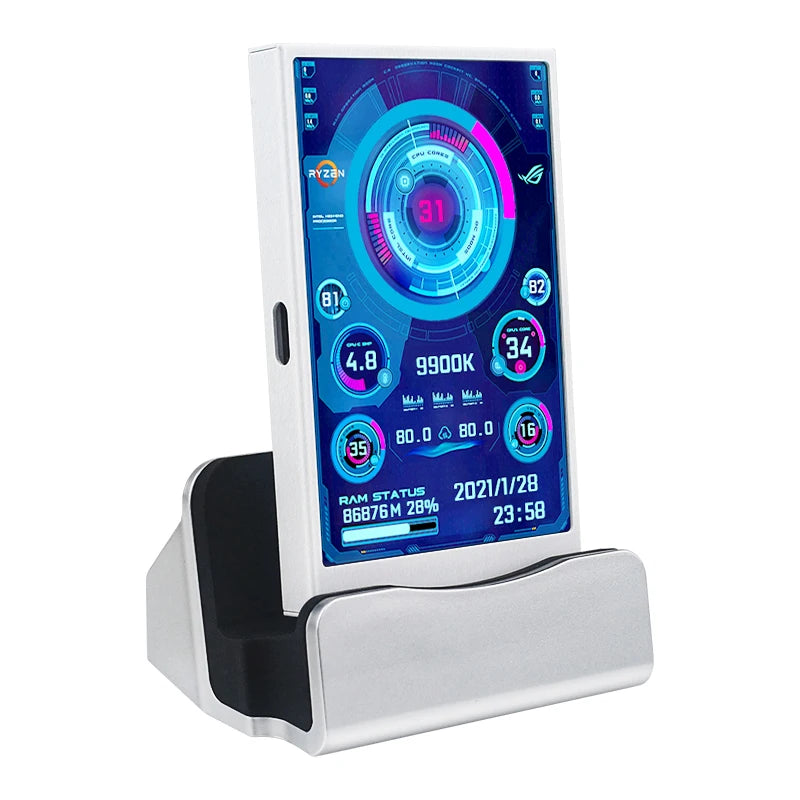 3.5 Inch Type-C Secondary Screen for Computer CPU RAM GPU HDD Monitor 320*480 IPS LCD ISB Display TURZX Software NO AIDA64