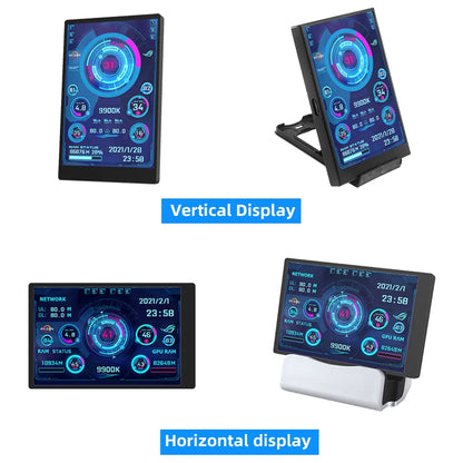 3.5 Inch Type-C Secondary Screen for Computer CPU RAM GPU HDD Monitor 320*480 IPS LCD ISB Display TURZX Software NO AIDA64