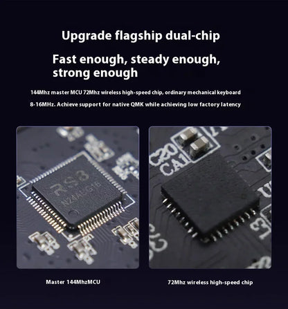 Riccks RS8 V2 Wireless Gaming Mechanical Keyboard Bluetooth 2.4G Wired 8000mAh RGB Hotswap Support QMK-VIA Keyboard for pc Gamer