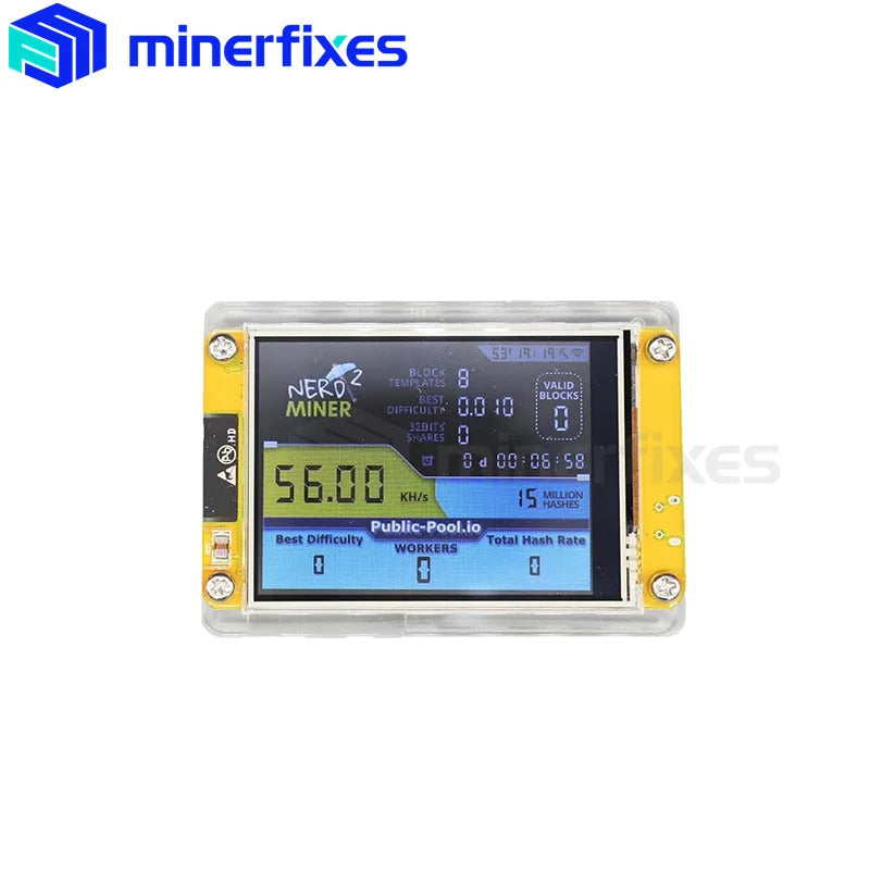 New nerdminer v3 2.8-inch 350kh/s or 1000kh/s BTC Solo Lottery mining Crypto miners Bitcoin Miner Solo Mining Machine nmminer