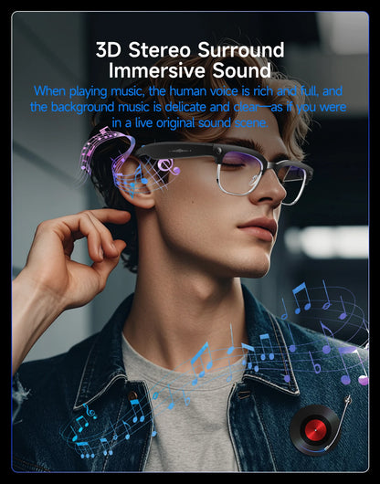 AI Smart Translation Smart Glasses 8 Million HD Camera Optical Image Stabilization Dual Microphone Noise Reduction Smart Glasses