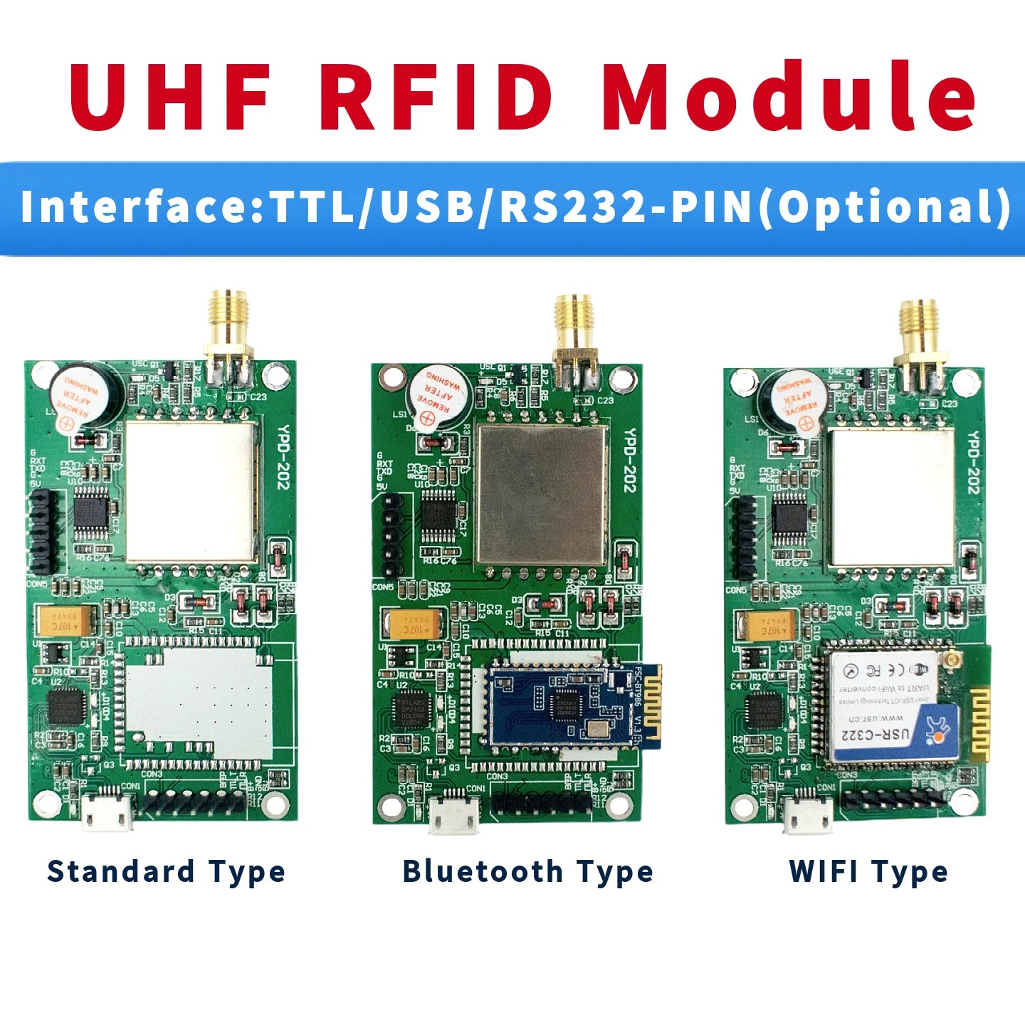 R200 Chip UHF RFID Reader Module - Long Read Range, Multi-Interface(Wifi/USB/RS232/TTL Uart) for Raspberry Pi/Arduino, Free SDK