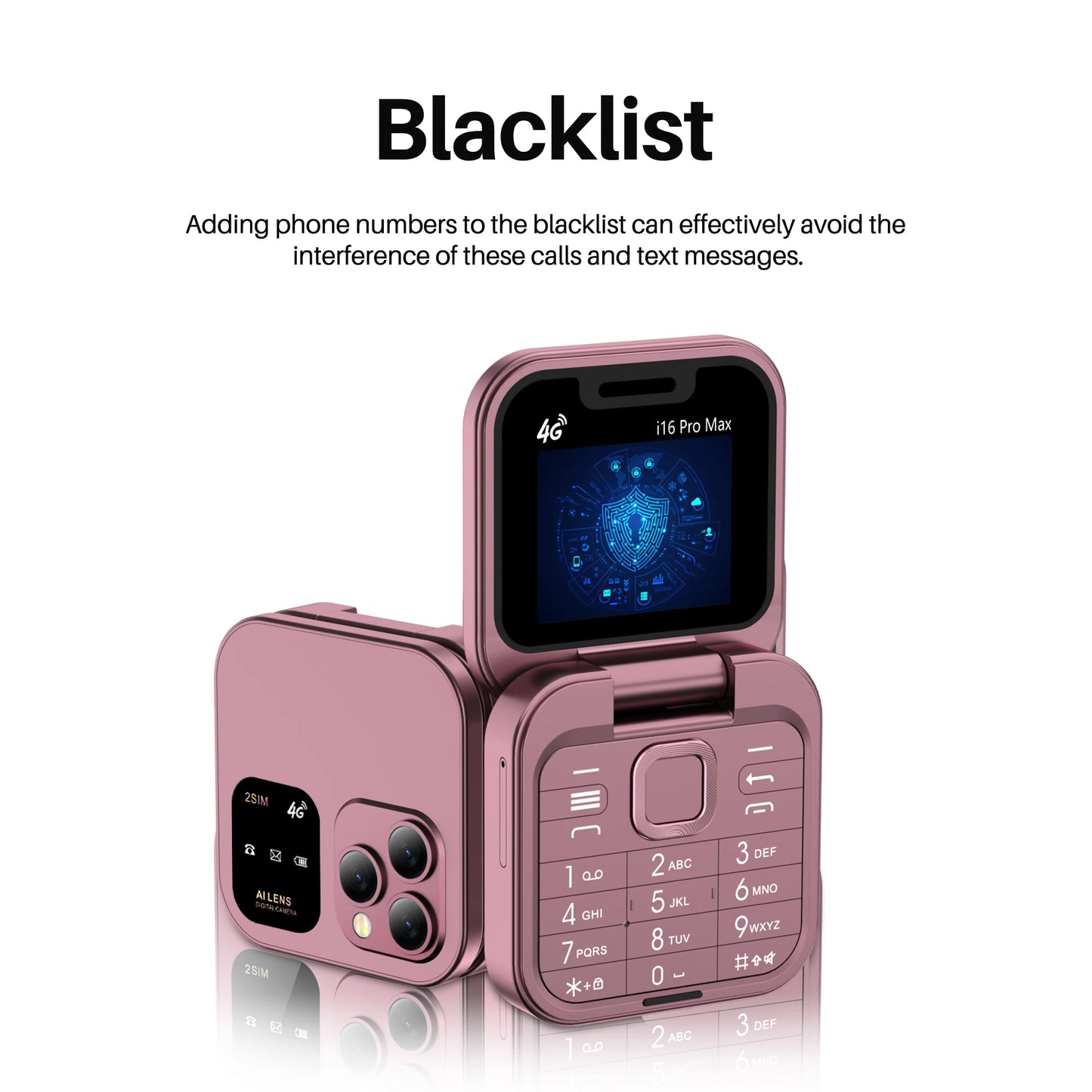 2025 NEW SERVO 4G LTE Cellular Folding Mobile Phone Dual SIM Card Speed Dial Magic Voice Call Recording Blacklist Flip Cellphone