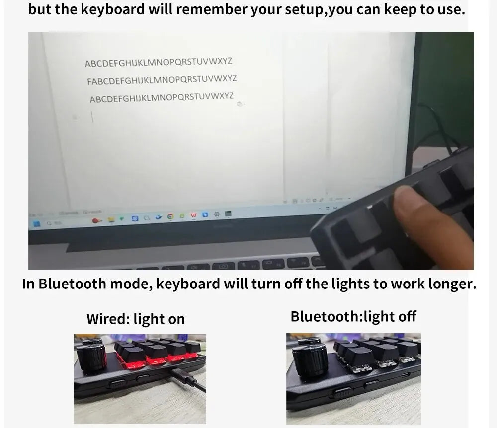 Bluetooth Programming Macro Custom Keyboard RGB 12 Keys 2 Knobs Copy Paste Photoshop Gaming Keypad Mechanical Hotswap Macropad