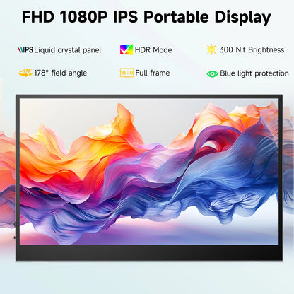 UPERFECT 15.6 inch Portable Monitor Touchscreen 1080P 10-Point Touch Gaming Display With Protective Sleeve VESA For Laptop Phone