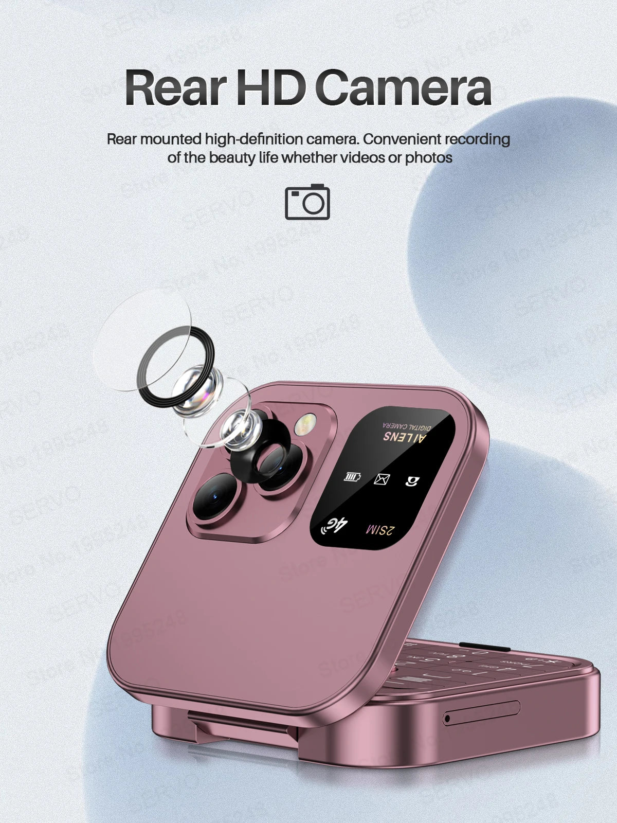 2025 NEW SERVO 4G LTE Cellular Folding Mobile Phone Dual SIM Card Speed Dial Magic Voice Call Recording Blacklist Flip Cellphone