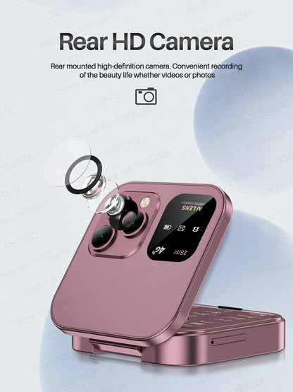 2025 NEW SERVO 4G LTE Cellular Folding Mobile Phone Dual SIM Card Speed Dial Magic Voice Call Recording Blacklist Flip Cellphone