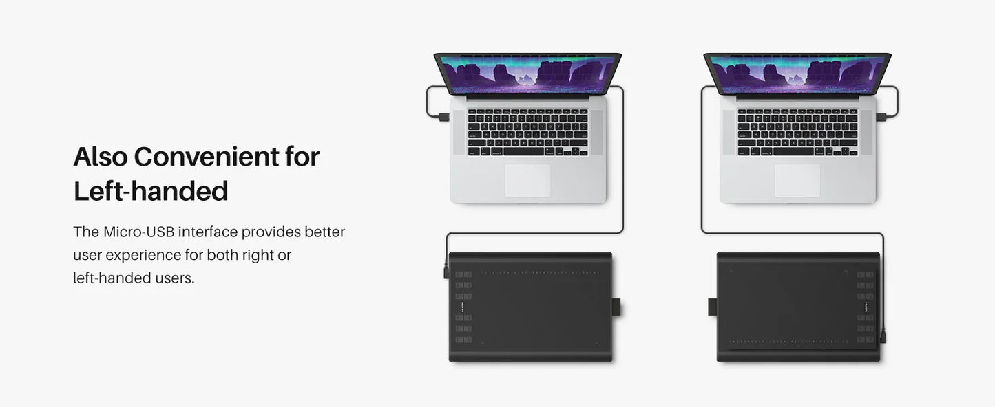 HUION Inspiroy H1060P Graphics Drawing Tablet with 8192 Pressure Sensitivity Battery-Free Stylus and 12 Customized Hot Keys, 10