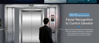 5.5-inch Aluminum Alloy Biometric Face Palm QR RFID Access Control Terminal with Video Intercom Cloud PC Software TCP/IP USB