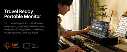 UPERFECT 15.6 inch Portable Monitor Touchscreen 1080P 10-Point Touch Gaming Display With Protective Sleeve VESA For Laptop Phone