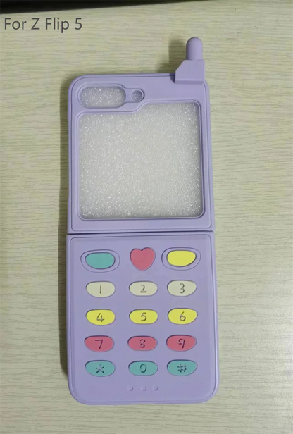 3D Antenna Game Boy Phone Case For Samsung Galaxy Z Flip 6 5 Luxury Hard Plastic Frame Silicone Cover For Samsung Z Flip 3 4 5G