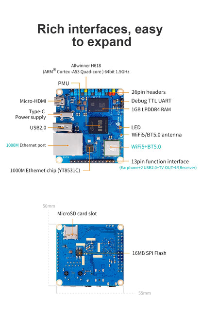 Orange Pi Zero 3 Development Board 1GB Ram