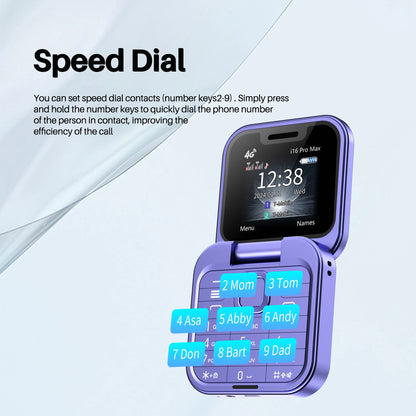 2025 NEW SERVO 4G LTE Cellular Folding Mobile Phone Dual SIM Card Speed Dial Magic Voice Call Recording Blacklist Flip Cellphone