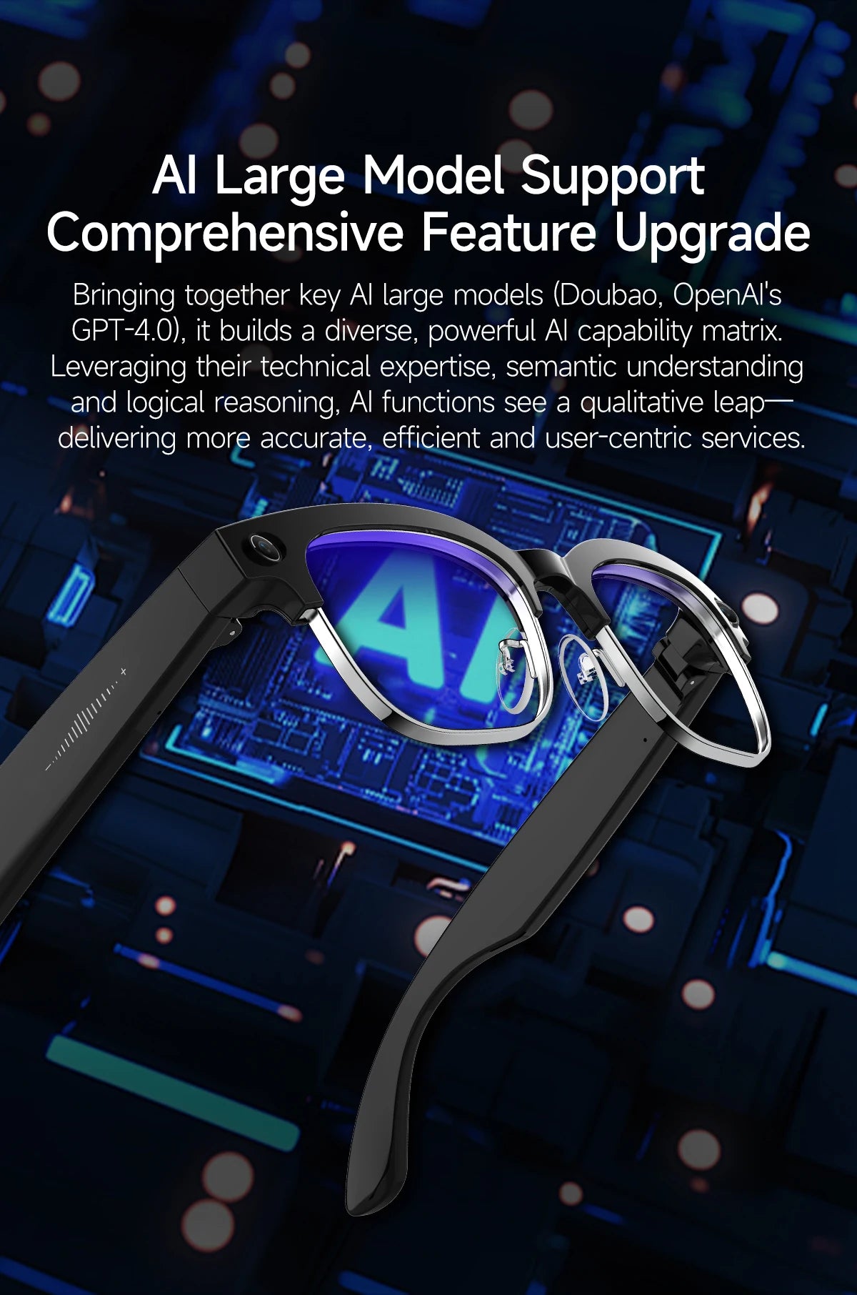AI Smart Translation Smart Glasses 8 Million HD Camera Optical Image Stabilization Dual Microphone Noise Reduction Smart Glasses