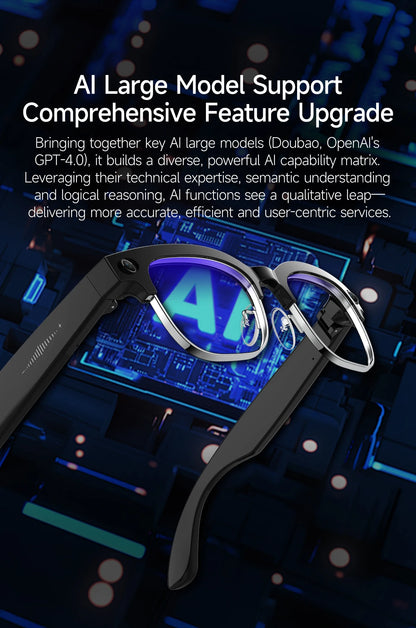 AI Smart Translation Smart Glasses 8 Million HD Camera Optical Image Stabilization Dual Microphone Noise Reduction Smart Glasses