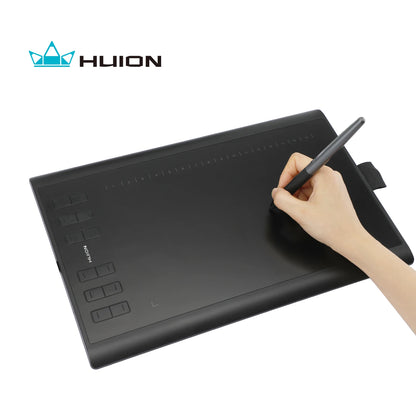HUION Inspiroy H1060P Graphics Drawing Tablet with 8192 Pressure Sensitivity Battery-Free Stylus and 12 Customized Hot Keys, 10