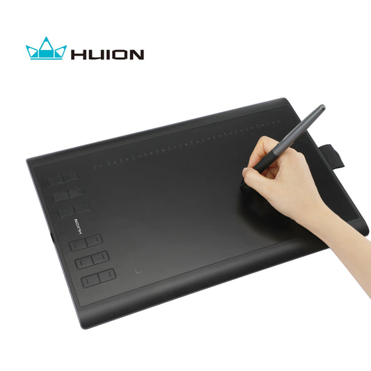 HUION Inspiroy H1060P Graphics Drawing Tablet with 8192 Pressure Sensitivity Battery-Free Stylus and 12 Customized Hot Keys, 10