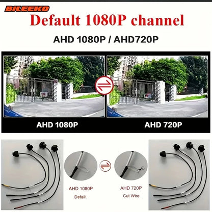 Car Camera, 360° Surround Bird View, Four Way Left/Right/Front/Rear View, AHD 1080P/720P, Universally Applicable