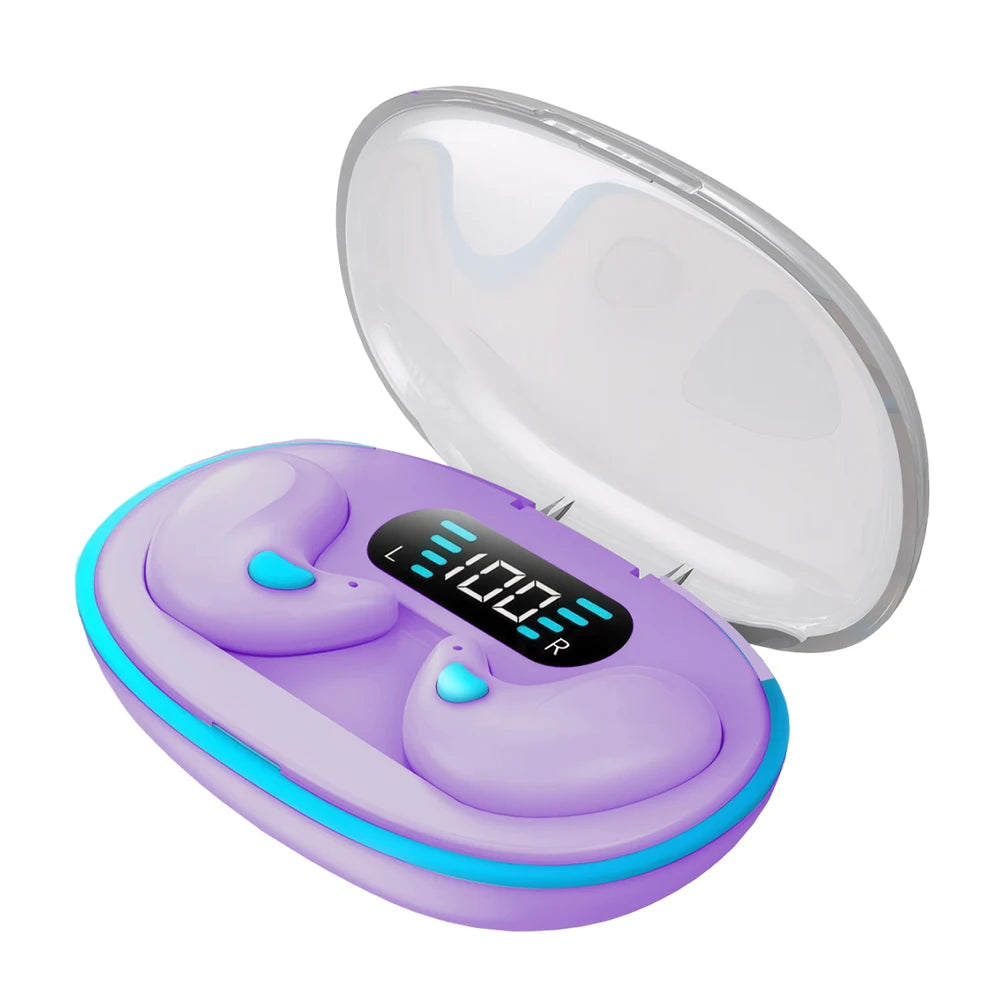 BT 5.3 Stereo Headphones Touch Control Invisible Sleep Earphones IPX5 Waterproof Sense-Free Micro Sleep Earbuds for Better Sleep