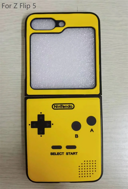 3D Antenna Game Boy Phone Case For Samsung Galaxy Z Flip 6 5 Luxury Hard Plastic Frame Silicone Cover For Samsung Z Flip 3 4 5G