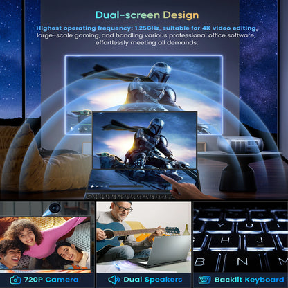 N-one NBook Fly 16+14 Inch Touch Screen Intel Xeon W-10885M Laptop 16GB+1TB SSD(Up to 5.3GHz) Gaming Computer Business Notebo