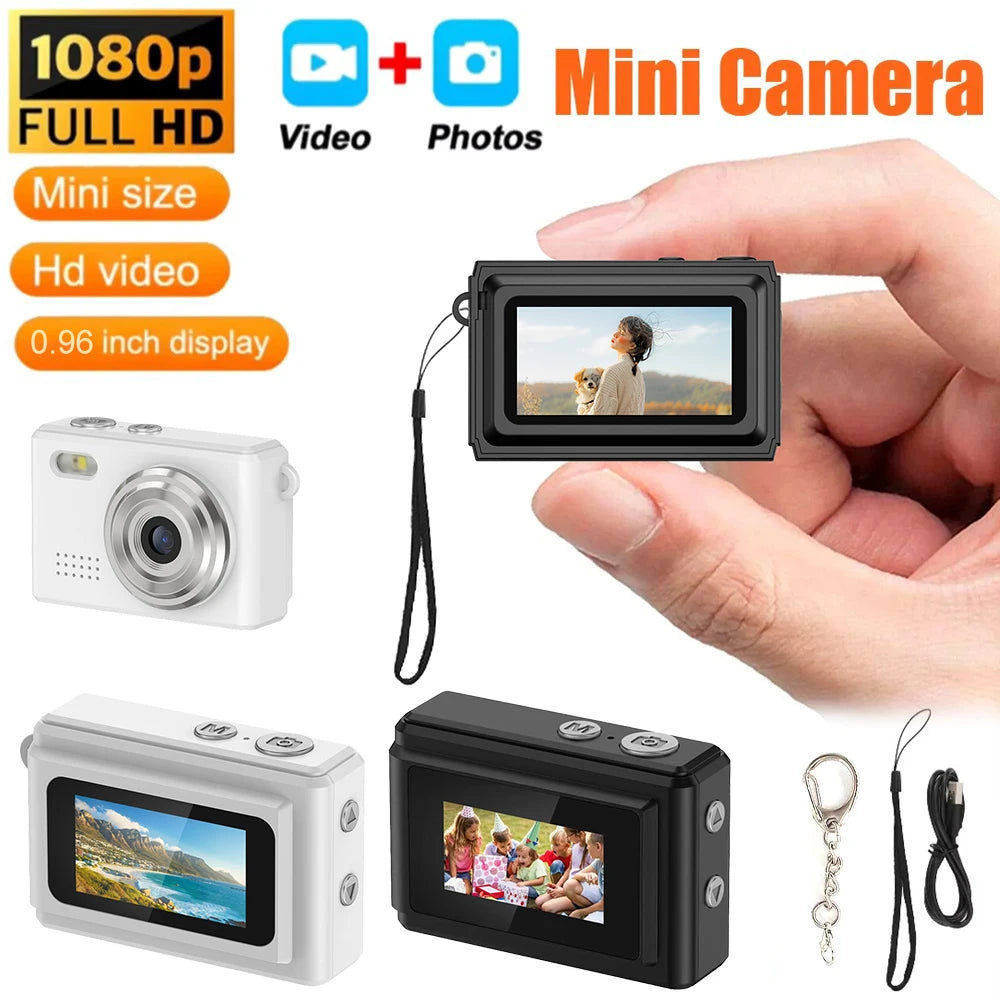 0.96''Mini 1080P Digtal Camera with Small Screen Bodycam Compact Portable Retro Kids Camcorder Video Recorder Support TF Card